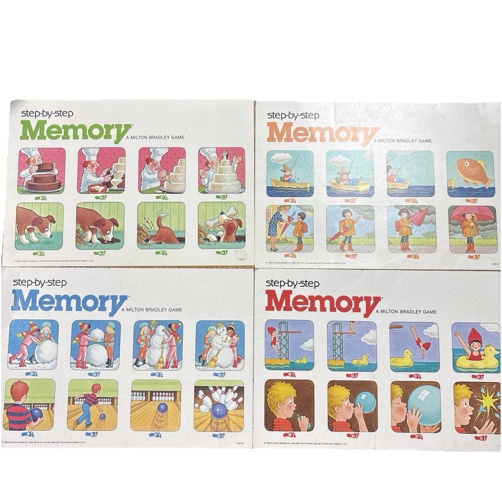 Vintage Milton Bradley Step By Step Memory Advanced Game Complete 1986
